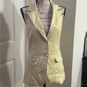 Fashion Nova Light Yellow Blazer Vest